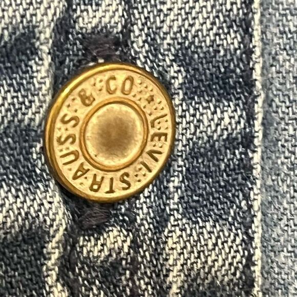 Levi’s Vintage Mens Denim Red Tag Two Horse Logo & 1850 Two Pocket Button Up Sz - Picture 5 of 12